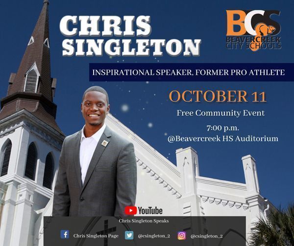 Infographic image of Chris Singleton and event details posted in Live Feed