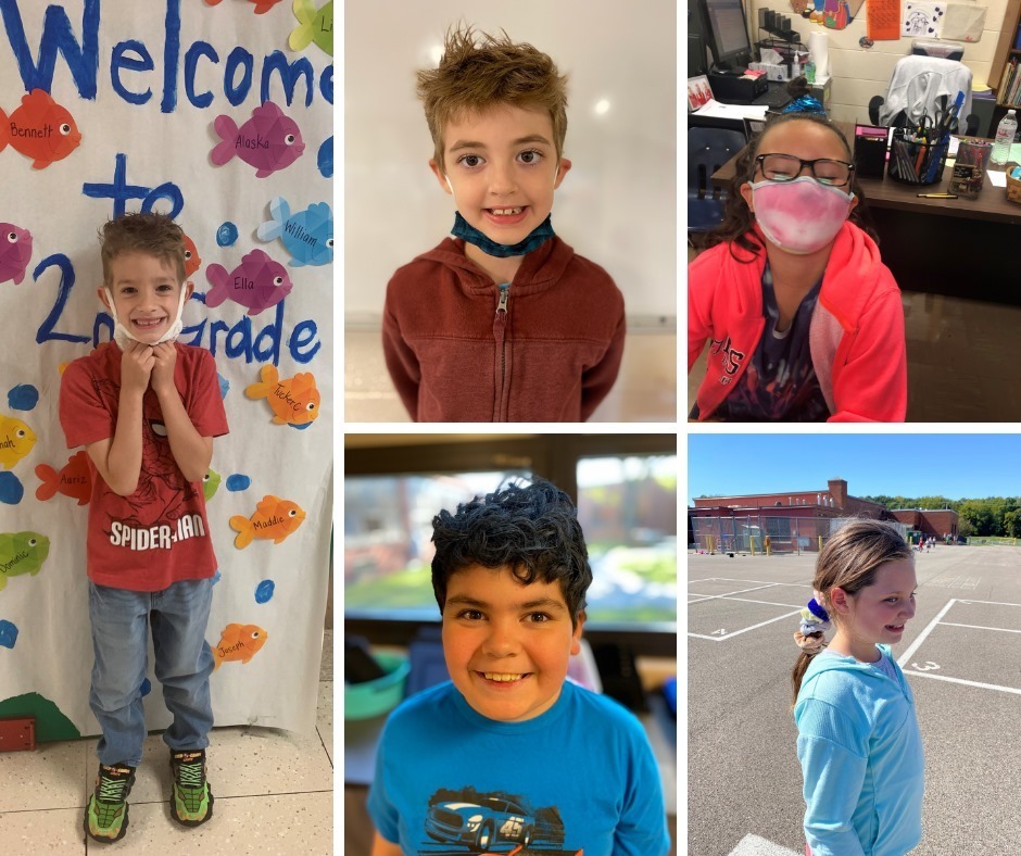 Collage of students showing off funky hairdos - from mohawks and hair dye to fun accessories and more!