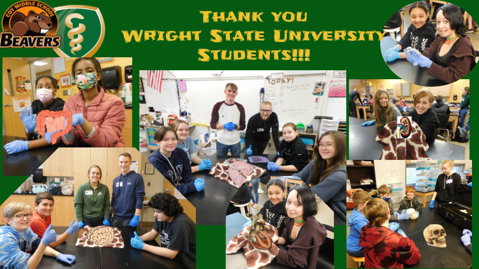Pictures of students with Wright state university medical students