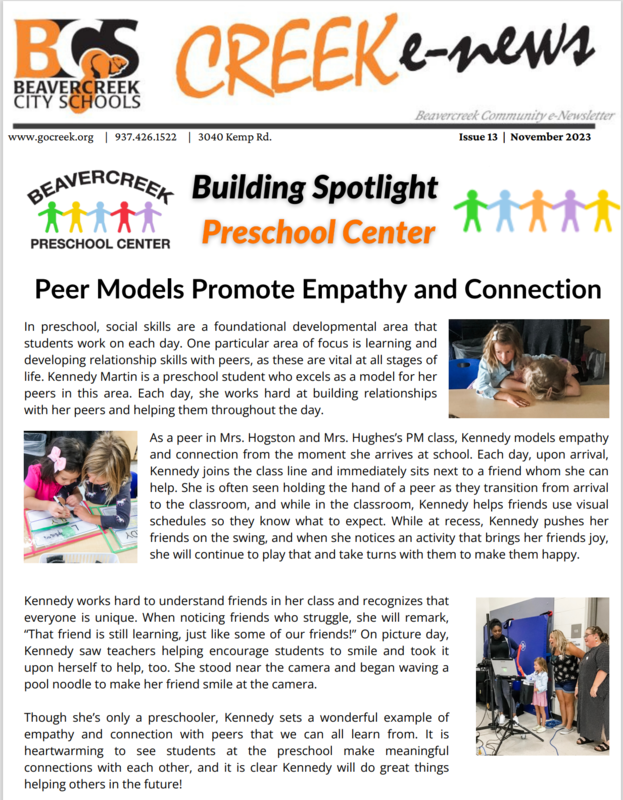 November Creek eNews Fairbrook Elementary